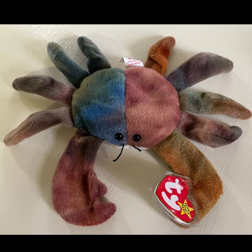 TY Beanie Baby CLAUDE the crab - 4th Gen - Rare‎ All Caps Name
